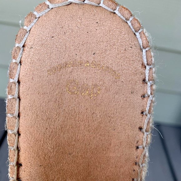 GAP Suede Black Boho Espadrille Wedge Size 6 - Picture 6 of 7